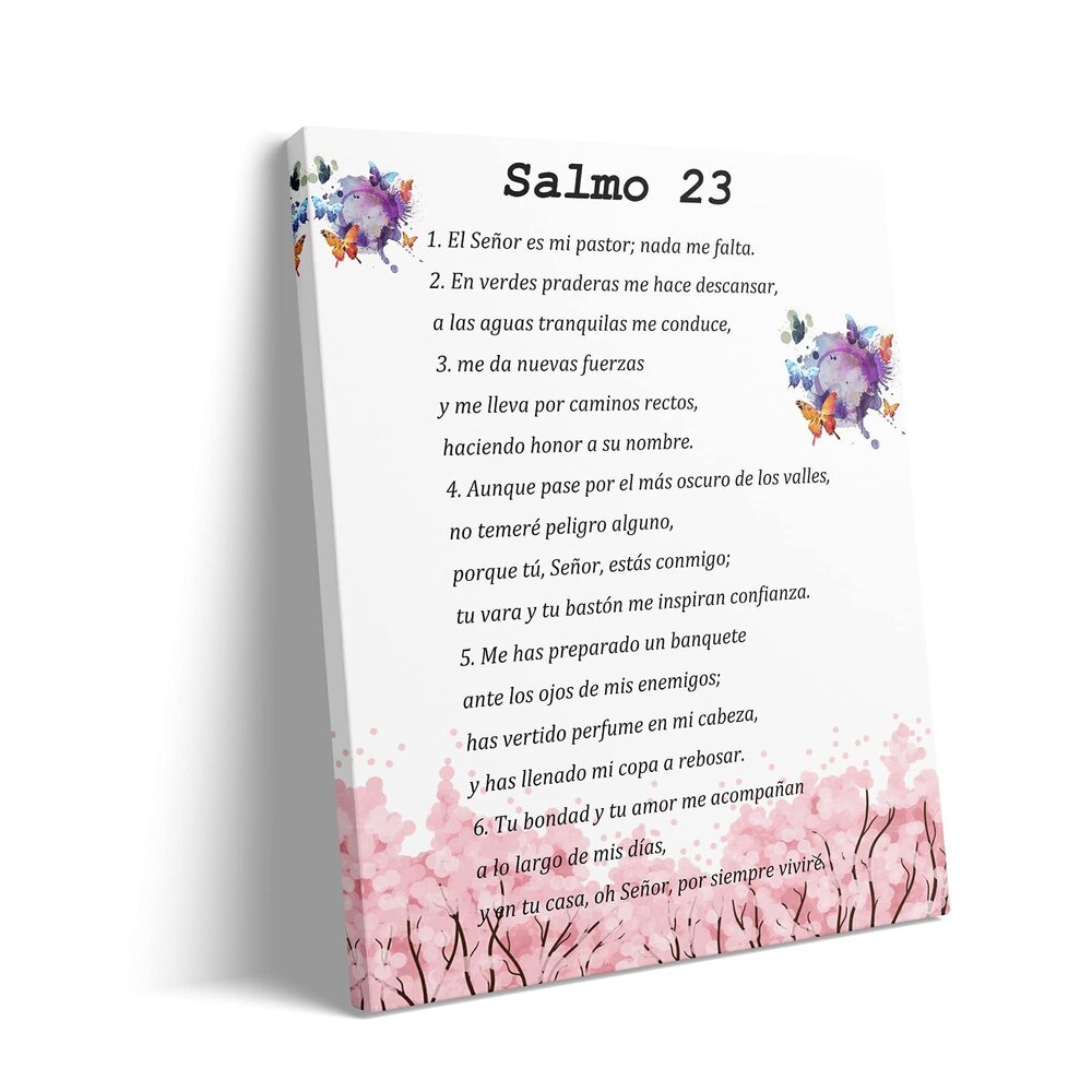 6411 Salmo 23 En Español Para Pared, Psalm 23 Wall Art, Cuadros Cristianos